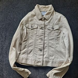 Boys sz m corduroy cream color trucker jacket